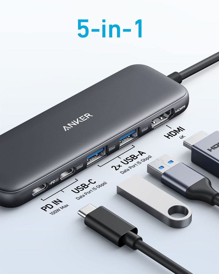 Anker 332 USB-C Hub (5-in-1, 4K HDMI)