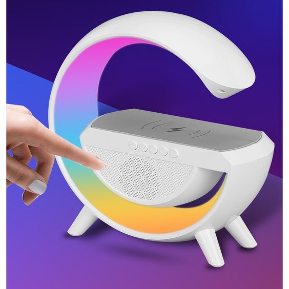 LED Lights Smart Speaker with Wireless Charger - High Quality Sound