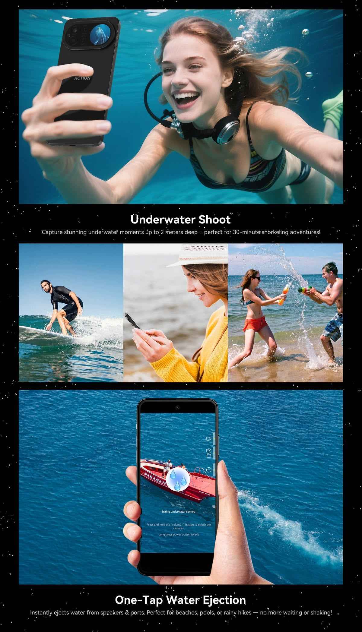 Action Smartphone 15| 6GB| 256GB| Android 15 (Black Smartphone)