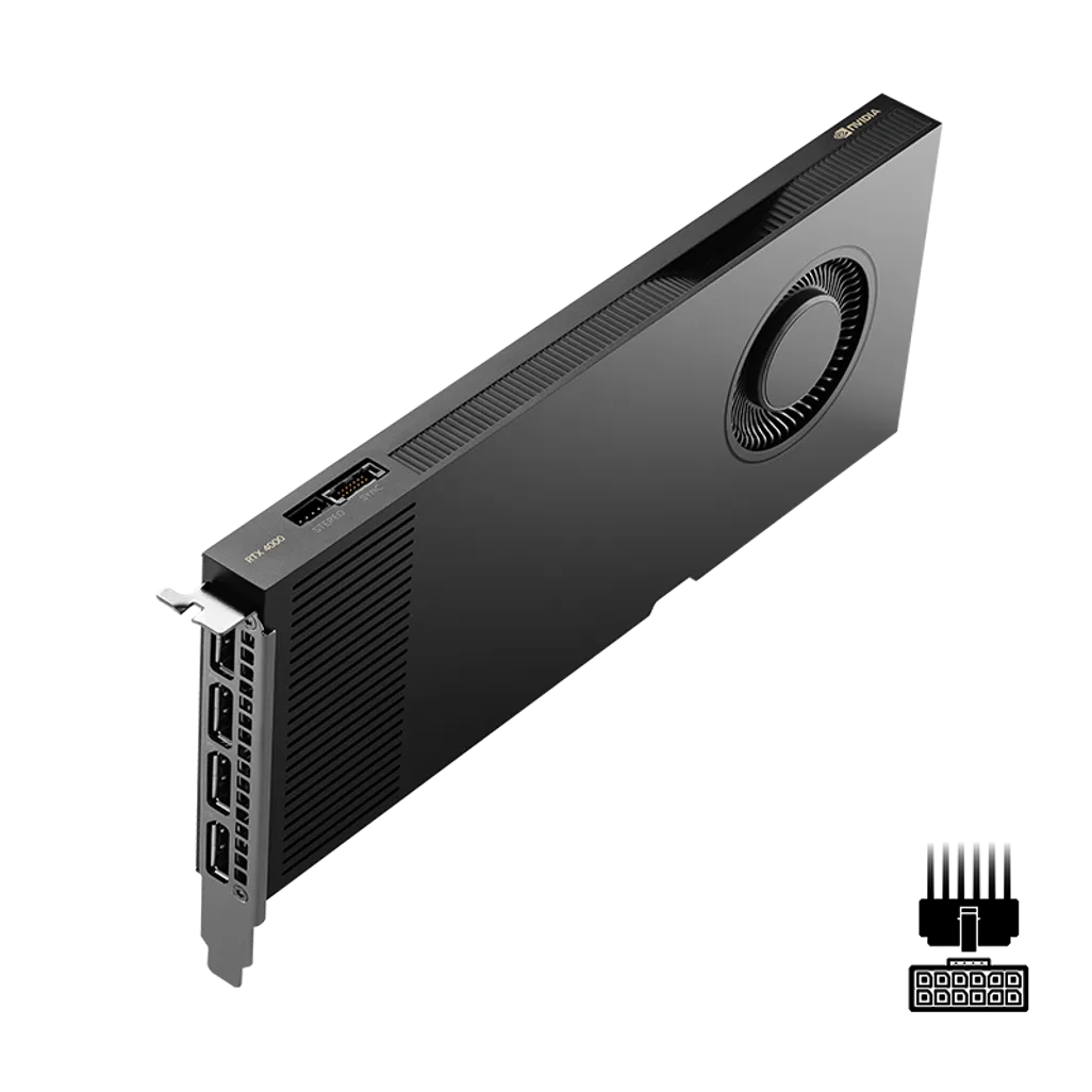 PNY RTX 4000 Ada, RTX A4000, 20 GB, GDDR6, 160 bit, PCI Express x16 4.0, 1 fan(s)