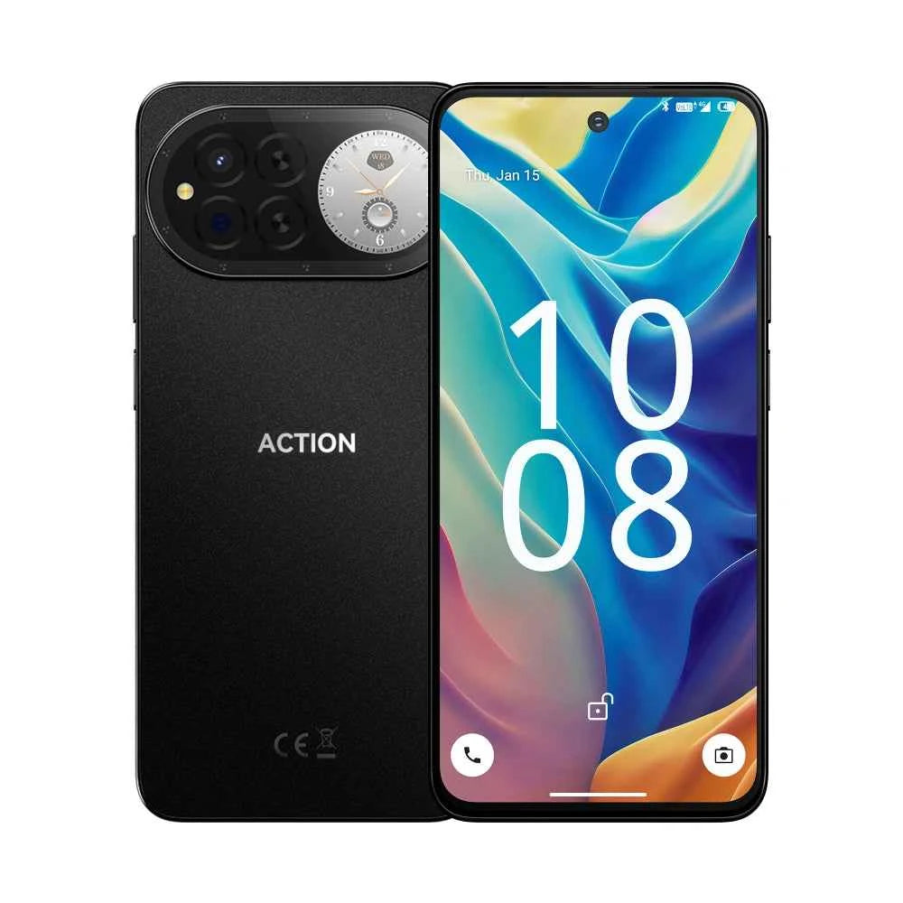 Action Smartphone 15| 6GB| 256GB| Android 15 (Black Smartphone)
