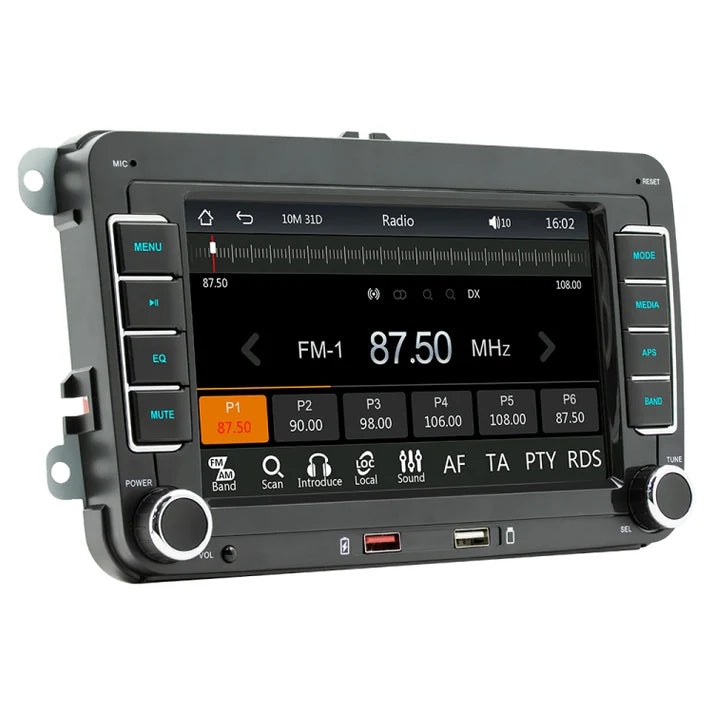 7-Inch Double DIN Car Stereo for Volkswagen (2003–2014) – Bluetooth 5.1, CarPlay, Android Auto, USB, FM/AM, Steering Control & RCA Output