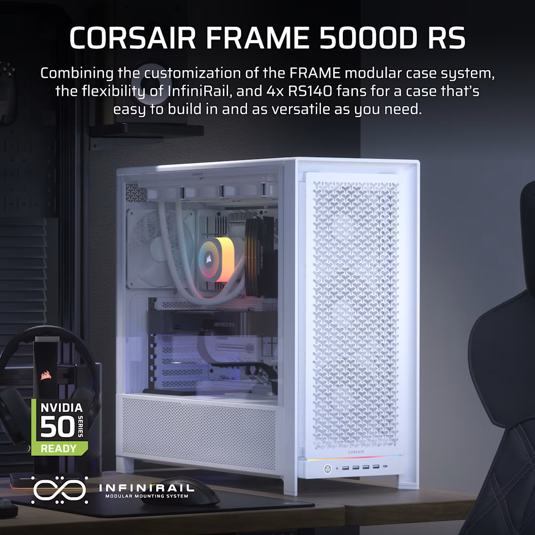 FRAME 5000D RS HIGH-AIRFLOW MID-TOWER PC CASE - WHITE