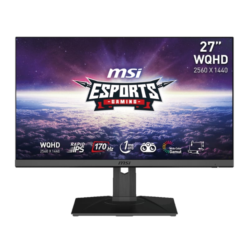 MSI G272QPF 27" Gaming Monitor 2560 x 1440 (QHD) Rapid IPS 1ms 170Hz G-Sync Compatible HDR Ready HDMI Displayport Tilt Swivel Height Adjustable Pivot - TecAfrica Solutions