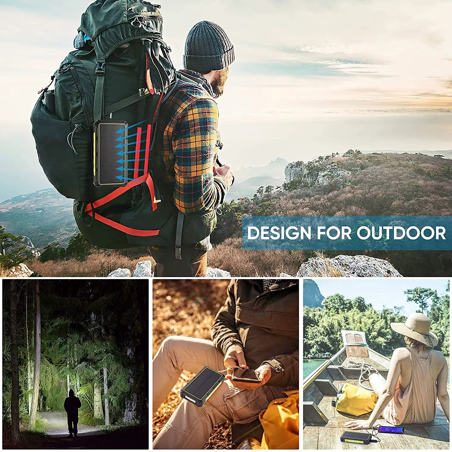 TECAFRICA 36 000mAh Solar Power Bank – Wireless Fast Charging Portable Outdoor Charger
