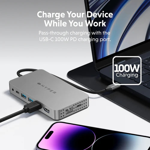 HyperDrive Dual 4K HDMI  10-in-1  USB-C Hub For M1,M2,and M3 MacBooks
