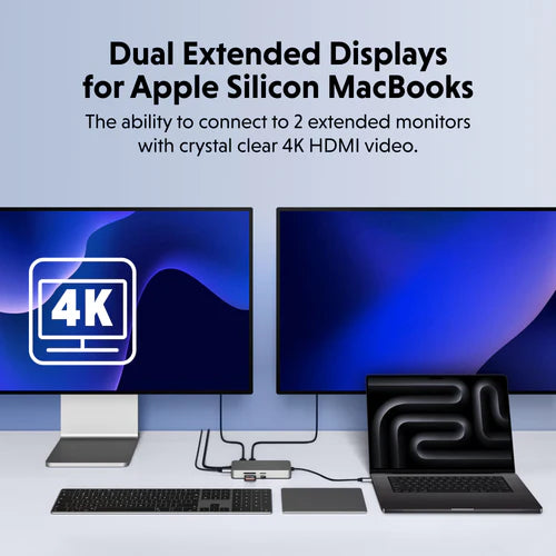 HyperDrive Dual 4K HDMI  10-in-1  USB-C Hub For M1,M2,and M3 MacBooks
