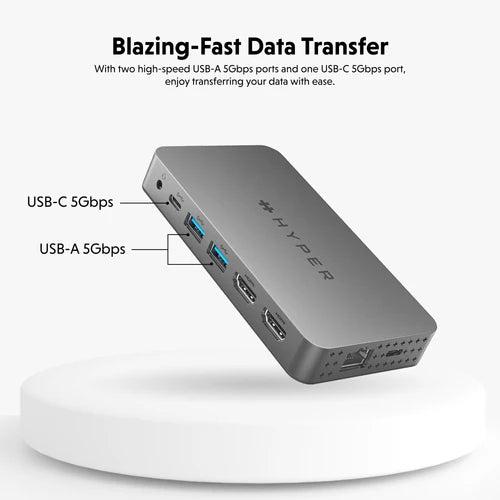 HyperDrive Dual 4K HDMI  10-in-1  USB-C Hub For M1,M2,and M3 MacBooks