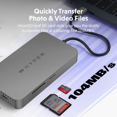 HyperDrive Dual 4K HDMI  10-in-1  USB-C Hub For M1,M2,and M3 MacBooks