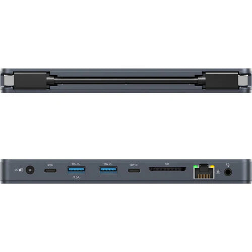 HyperDrive Next 10 Port USB-C Mobile Hub with Lock Slot -  Dual Monitor (Includes 1 x HDMI 4K 60Hz 1 x HDMI 4K 30hz  1 x USB-A Port 1 x USB-C Port 1x USB-C 100 Watt Power Delivery Port 1 x 3.5MM Audio Jack 1 x Gigabit Ethernet Port  and Micro and SD Ca...