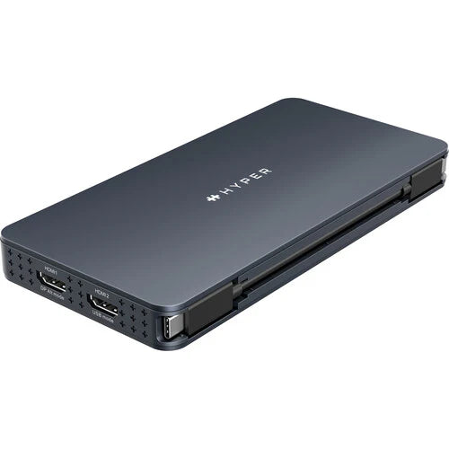 HyperDrive Next 10 Port USB-C Mobile Hub with Lock Slot -  Dual Monitor (Includes 1 x HDMI 4K 60Hz 1 x HDMI 4K 30hz  1 x USB-A Port 1 x USB-C Port 1x USB-C 100 Watt Power Delivery Port 1 x 3.5MM Audio Jack 1 x Gigabit Ethernet Port  and Micro and SD Ca...