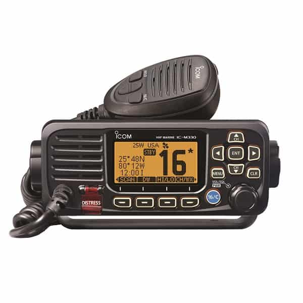 Icom M330 Marine Mobile / Base Two-Way Radio complete with Microphone, Power Cable &amp; Mounting Bracket.