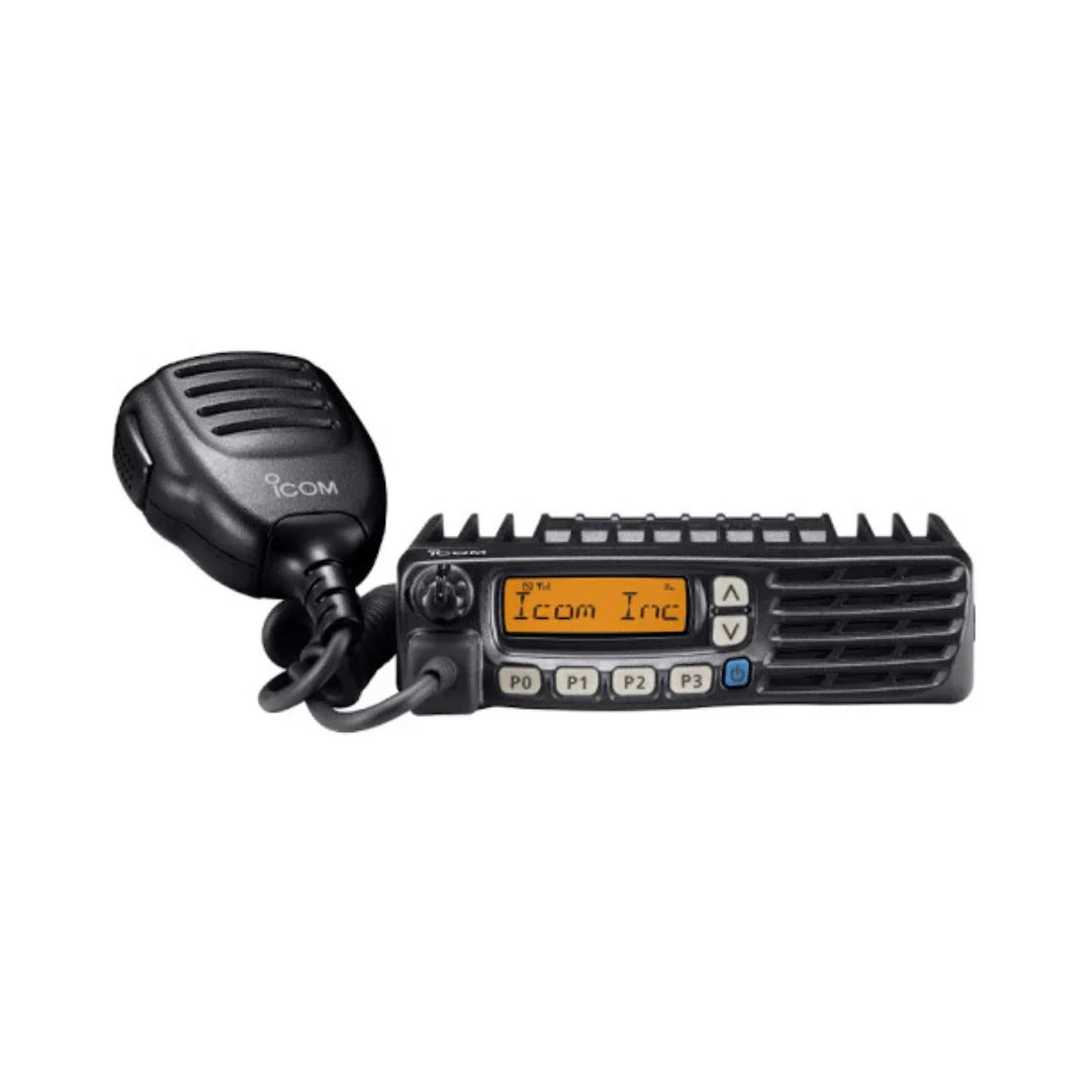 Icom F5022 | F6022 VHF or UHF Analog &amp; Mobile ( Vehicle, Base ) Two-Way Radio complete with microphone, power cable and radio mounting bracket.