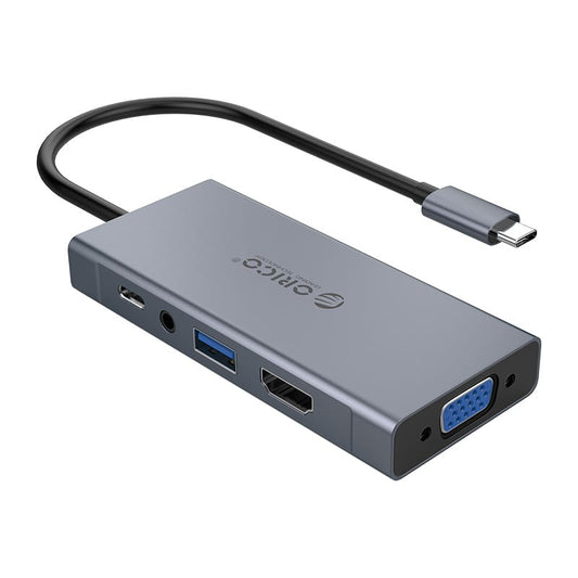 ORICO 5 in 1 [1 x HDMI | 1xUSB3.0 | 1xVGA | 1×3.5mm | 1xType-C PD] Multifunctional Docking Station