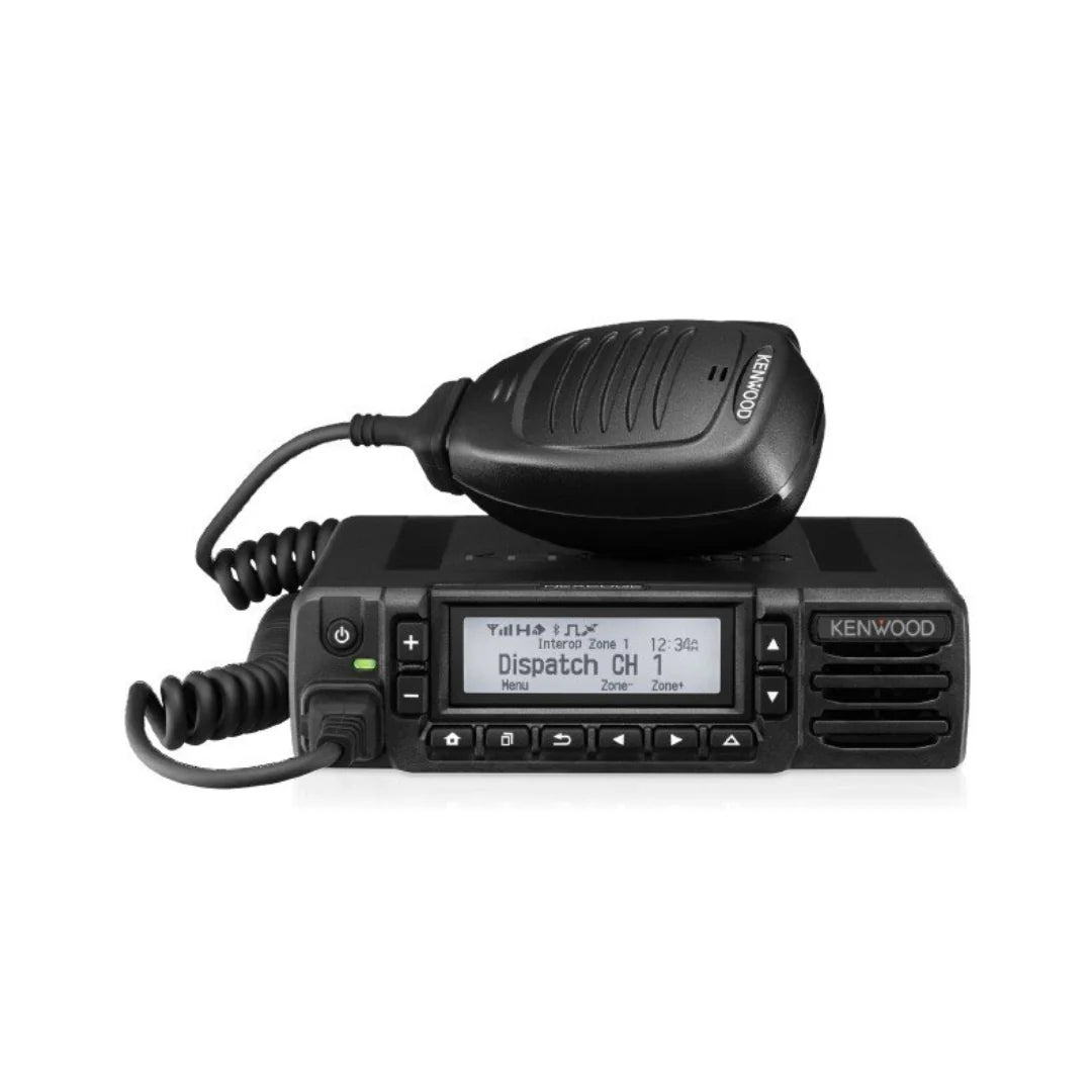 Kenwood NX3720e VHF Analog &amp; Digital Mobile ( Vehicle, Base ) Two-Way Radio complete with microphone, power cable and radio mounting bracket.
