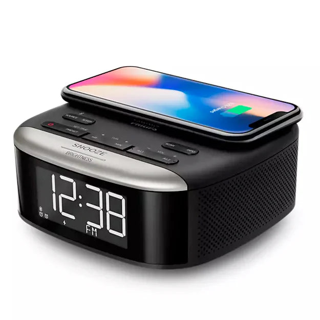Philips Clock Radio With Qi Charging Pad TAR7606 - Black