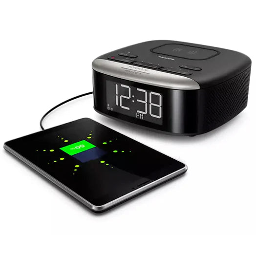 Philips Clock Radio With Qi Charging Pad TAR7606 - Black