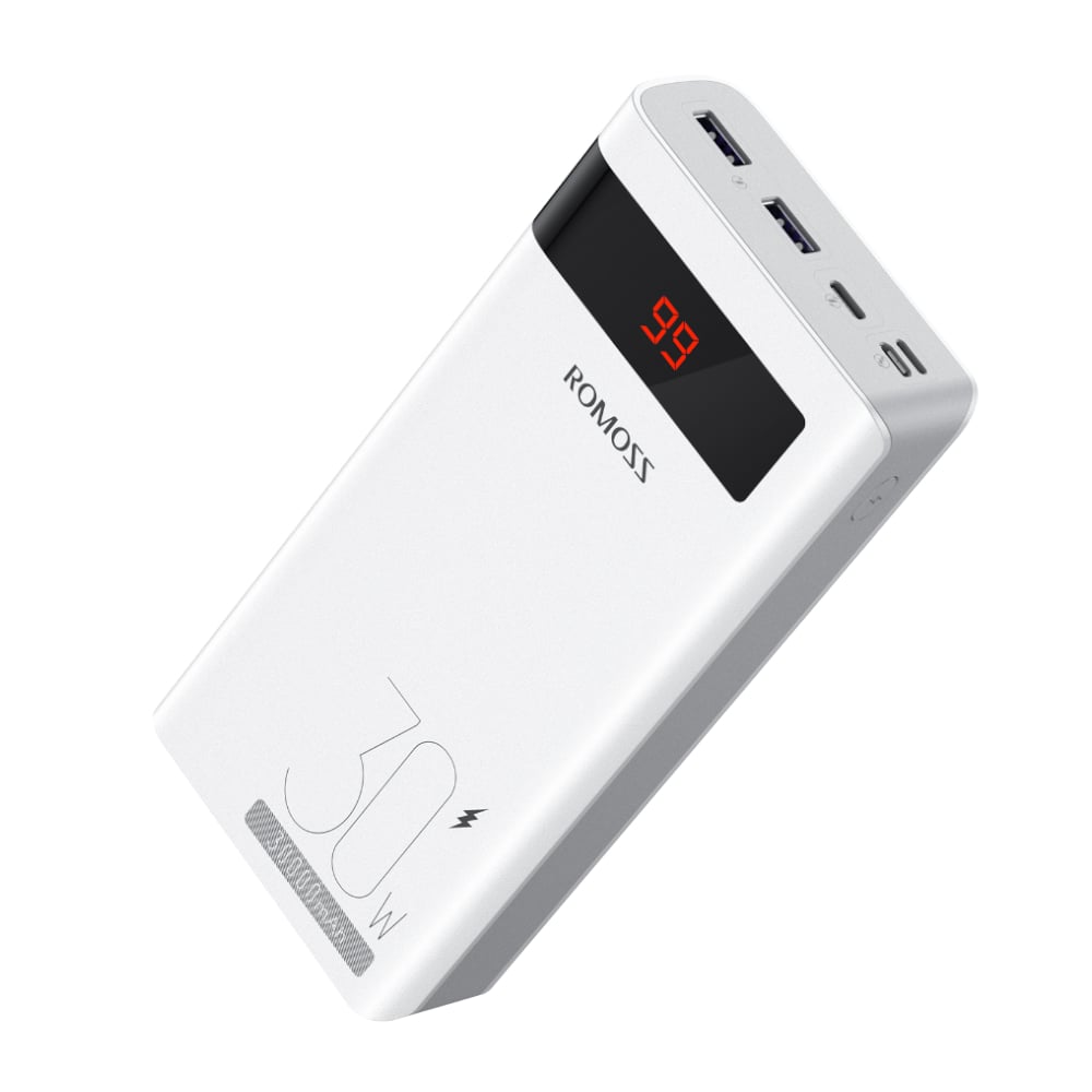 Romoss Sense 8PS Pro 30000mAh 30W Fast Charge Power Bank - White - TecAfrica Solutions