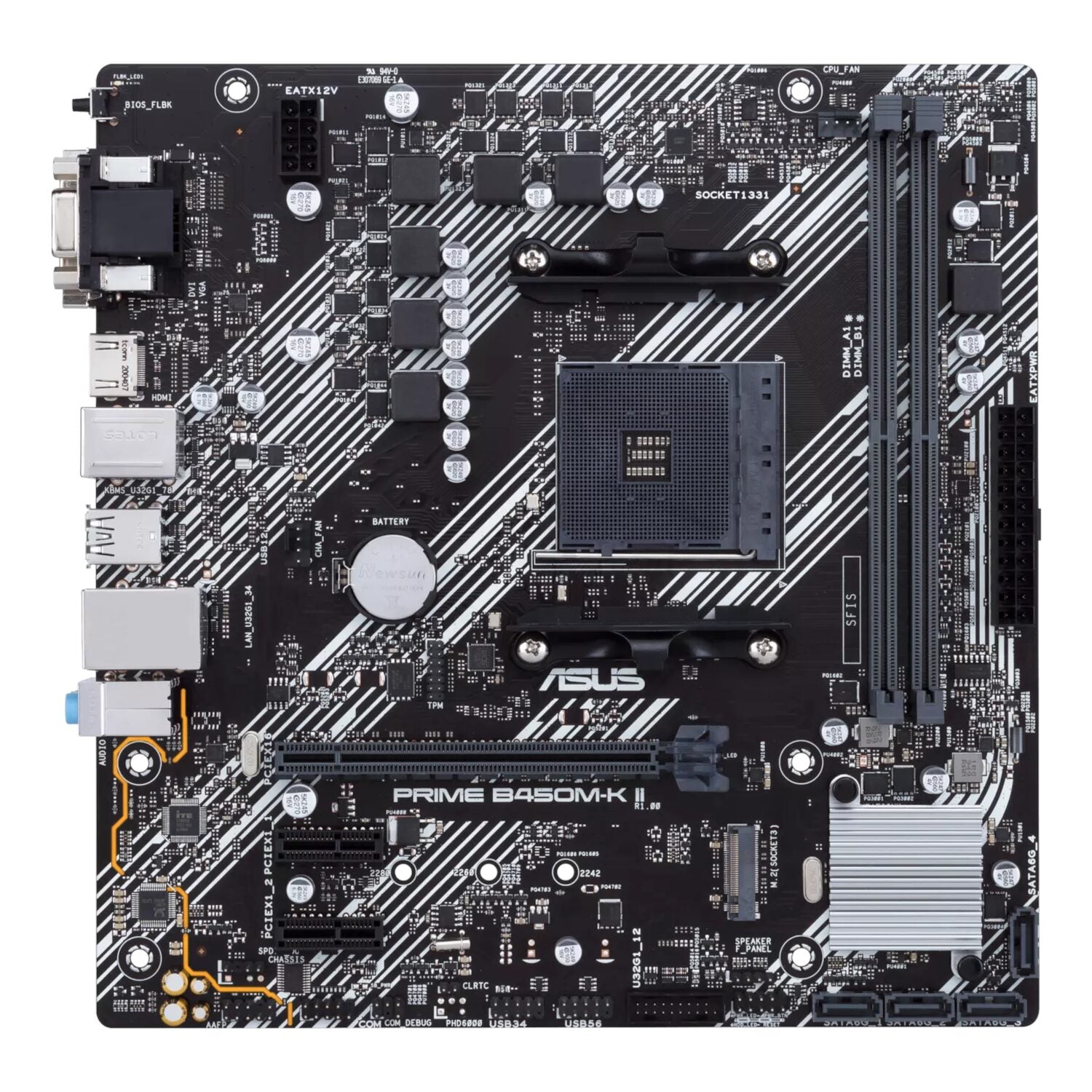 ASUS PRIME B450M-K II mATX Motherboard – AM4, DDR4, HDMI, M.2, USB3.2