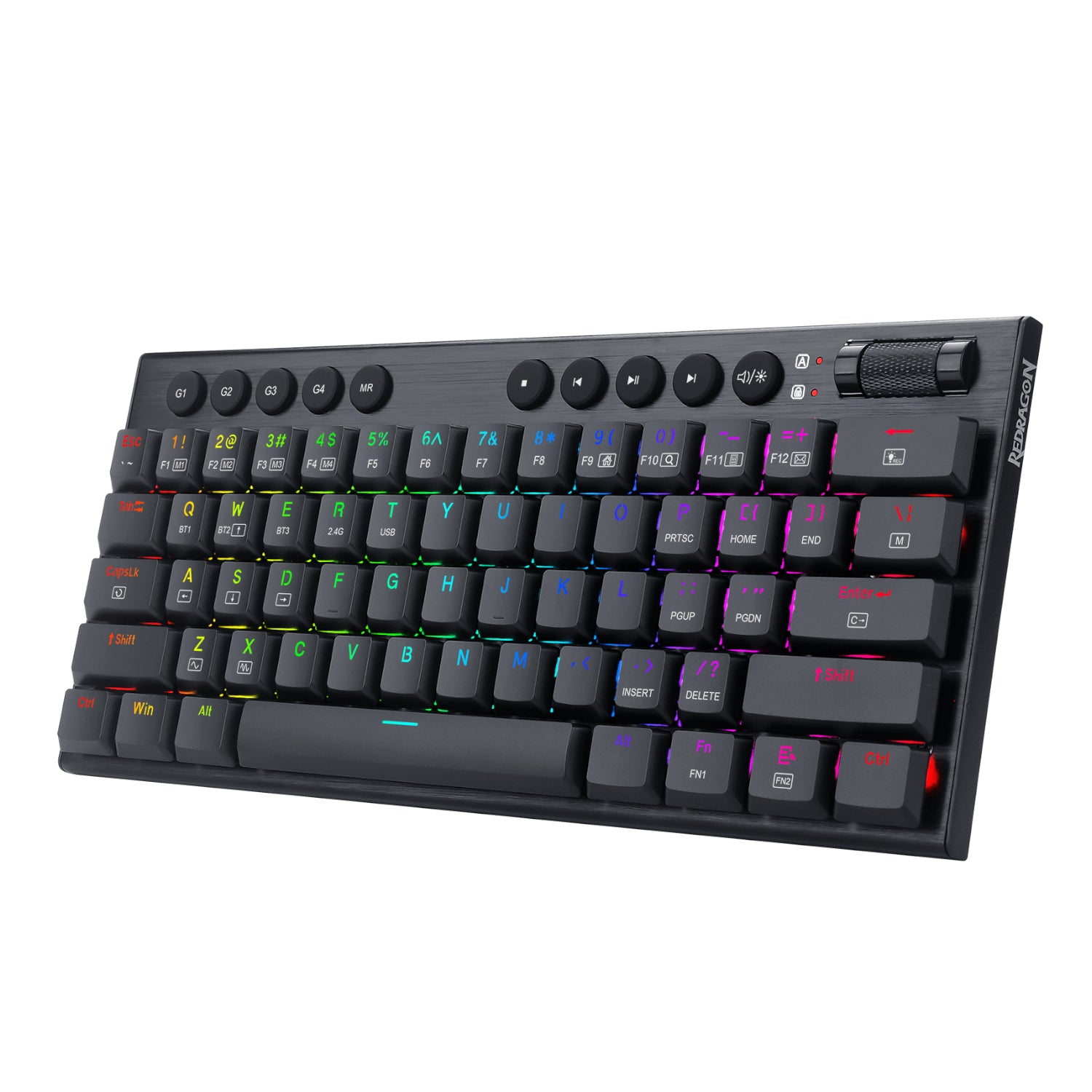 REDRAGON Horus Mini 61Key Red Switch RGB Low Profile Gaming Mechanical Keyboard - Black - TecAfrica Solutions