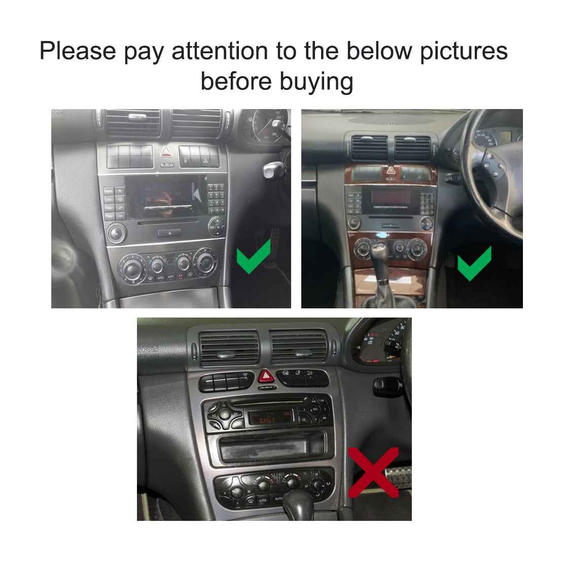 Mercedes C-Class 9 Inch Radio Trimplates Kit