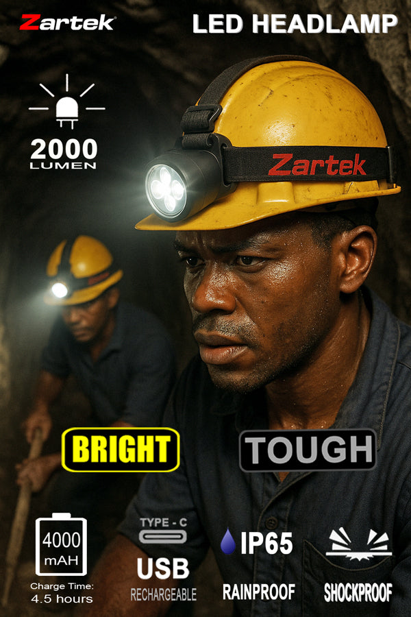 ZA-136 USB Rechargeable LED Headlamp - TecAfrica Solutions