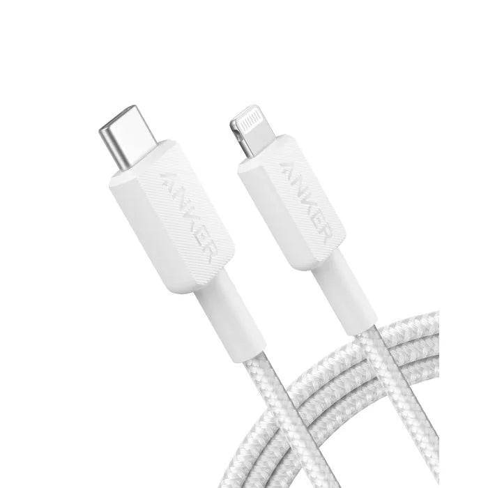Anker 322 USB-C To Lightning Cable (6FT Braided) - White