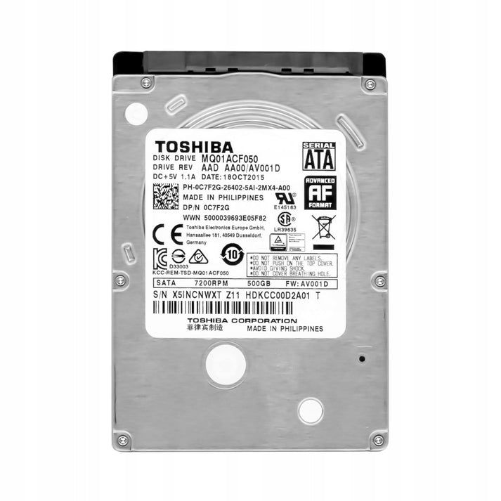 2.5" Toshiba 500GB Hard Drive (PRE-OWNED)