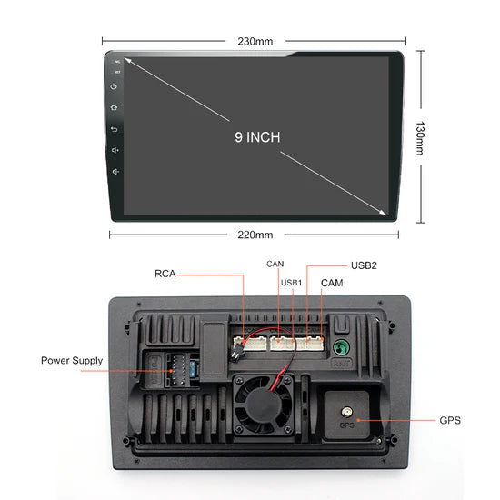 MCX T86G 9 Inch Android 14 CarPlay Head Unit