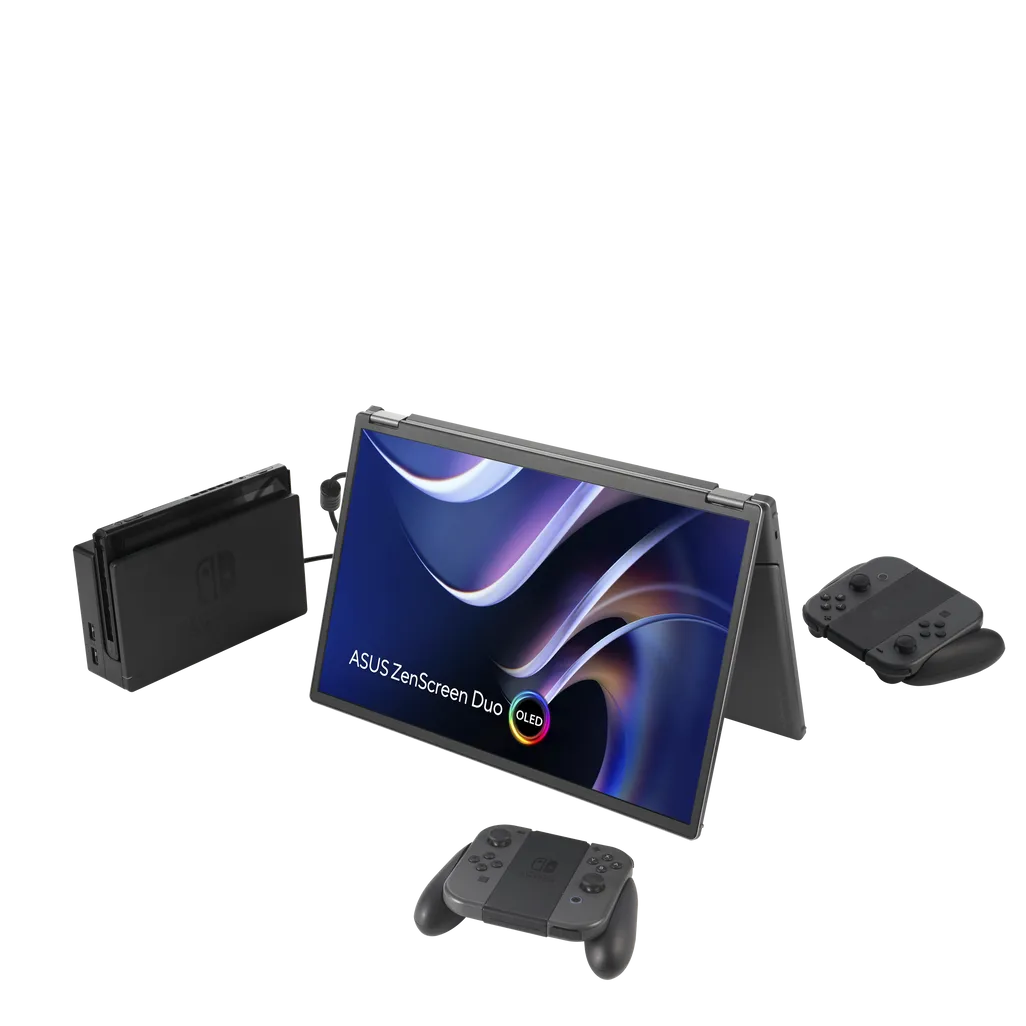 ASUS ZenScreen Duo OLED MQ149CD, 35.6 cm (14"), 1920 x 1200 pixels, WUXGA, OLED, 1 ms, Silver