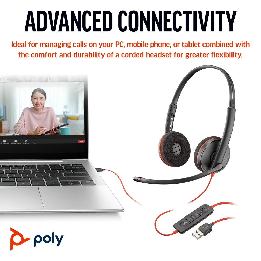 HP POLY BW 3220 STEREO USB-C HS +USB-C/A - TecAfrica Solutions