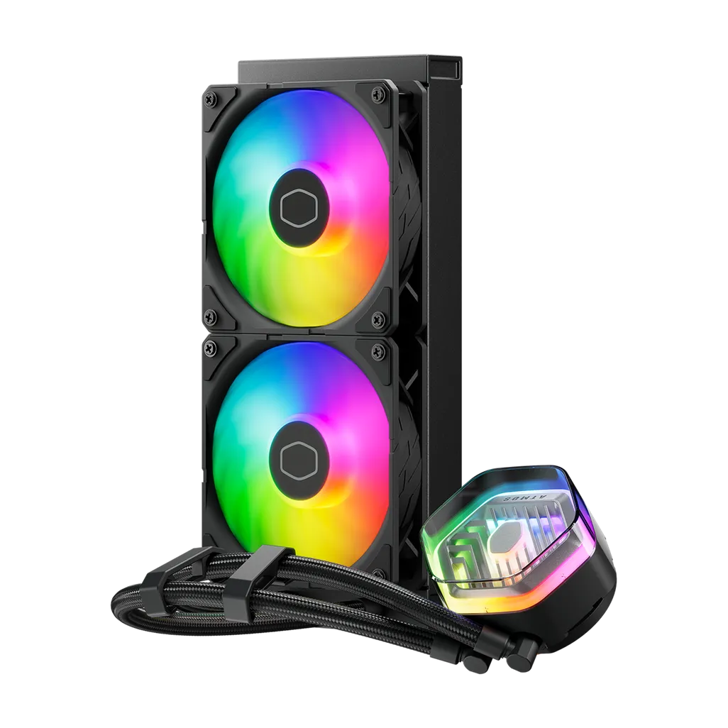 Cooler Master MasterLiquid 240 ATMOS, Liquid cooling kit, 12 cm, 690 RPM, 2500 RPM, 27.2 dB, 70.7 cfm