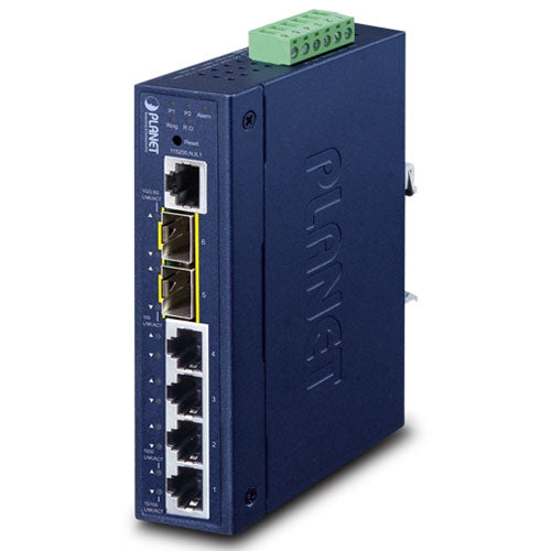 PLANET L2+ Industrial 4-Port 10/100/1000T + 2-Port 1G/2.5G SFP Managed Ethernet Switch
