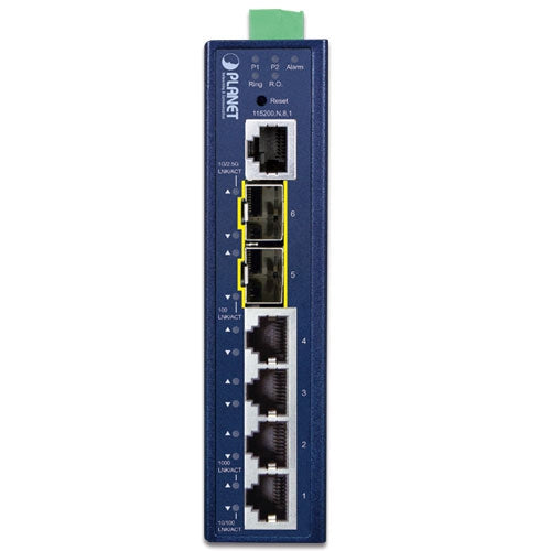 PLANET L2+ Industrial 4-Port 10/100/1000T + 2-Port 1G/2.5G SFP Managed Ethernet Switch