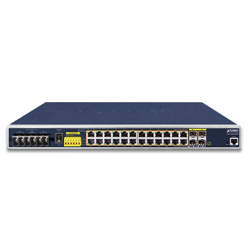 PLANET Industrial L3 24-Port 10/100/1000T 802.3at PoE + 4-Port Shared 100/1000X SFP Managed Ethernet Switch