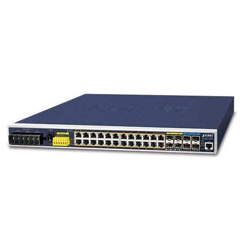 PLANET Industrial L3 24-Port 10/100/1000T-802.3at PoE + 4-Port 10G SFP+ Managed Ethernet Switch