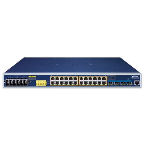 PLANET Industrial L3 24-Port 10/100/1000T 802.3bt PoE + 4-Port 10G SFP+ Managed Ethernet Switch