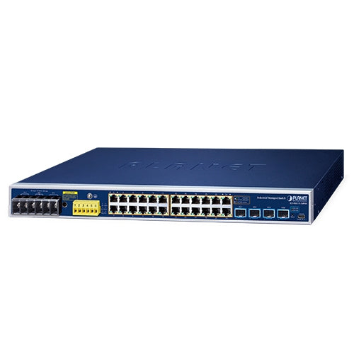 PLANET Industrial L2+ 24-Port 10/100/1000T 802.3at PoE + 4-Port 10G SFP+ Managed Ethernet Switch