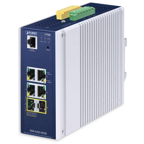 PLANET Industrial L2+ 4-Port 10/100/1000T + 2-Port 1G/2.5G SFP Managed TSN Ethernet Switch