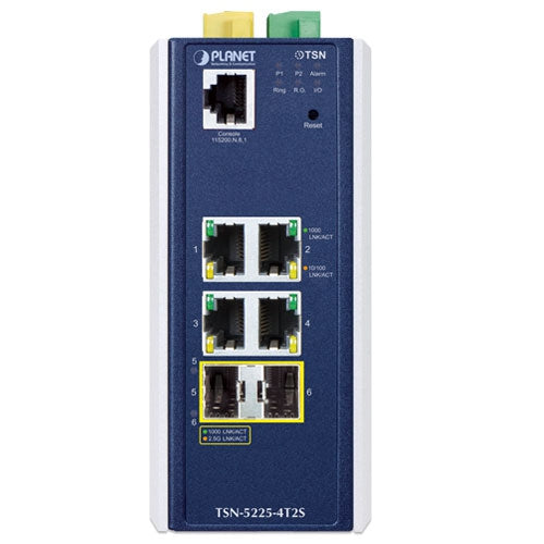 PLANET Industrial L2+ 4-Port 10/100/1000T + 2-Port 1G/2.5G SFP Managed TSN Ethernet Switch