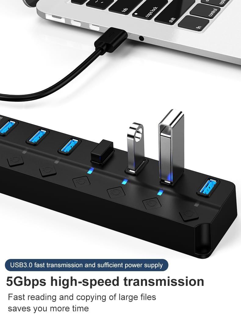 Green Lyca 7 in 1 USB 3.0 Hub