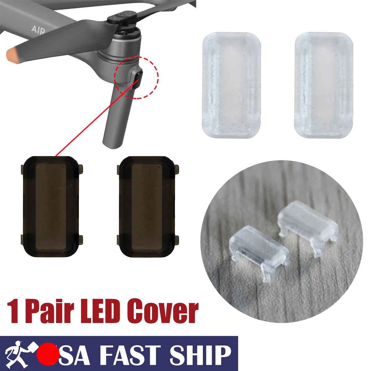 OEM 1 Pair Front Arm LED Cover Light Case For DJI Air 2 /2S /Mavic 3 /Mini 3 Pro