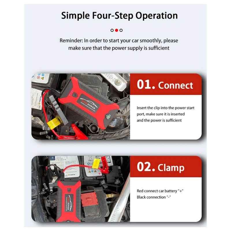 TecAfrica Solutions  12,000mAh Car Jump Starter & Power Bank with LED Light