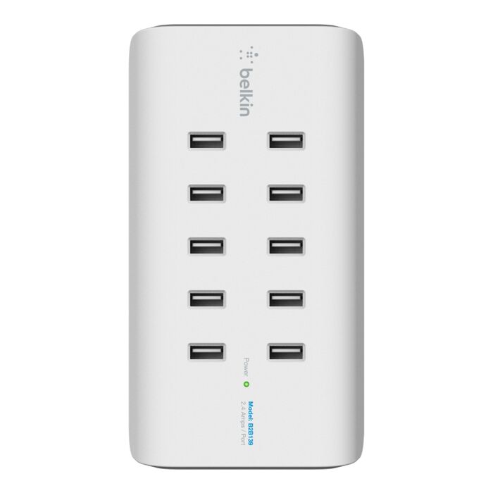 Belkin - 10-Port 2.4A USB-A Charger - does not include any Charge cables - (This accessory is required to Pair with B2B133)