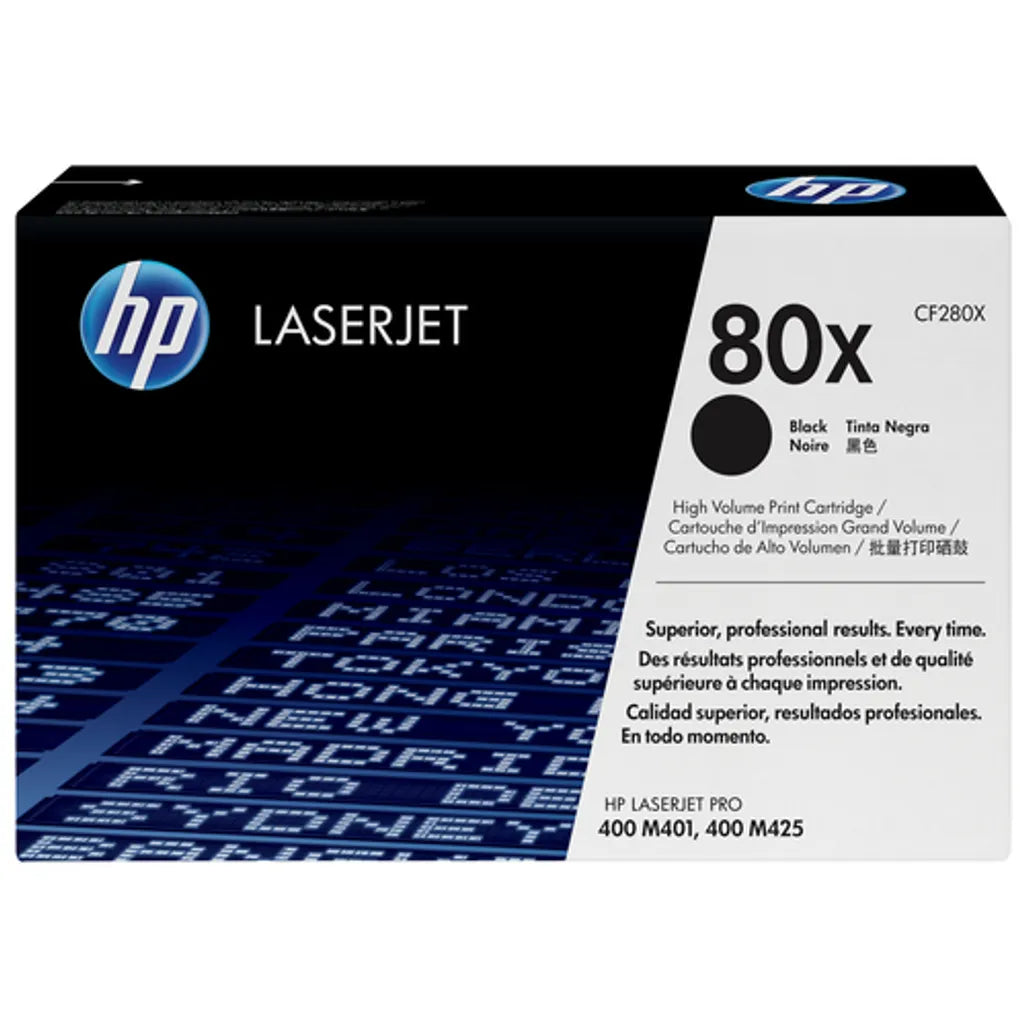 HP 80X High Yield Black Original LaserJet Toner Cartridge;6;900 pages. . (HP LaserJet Pro 400 M401/ Pro 400 MFP M425).