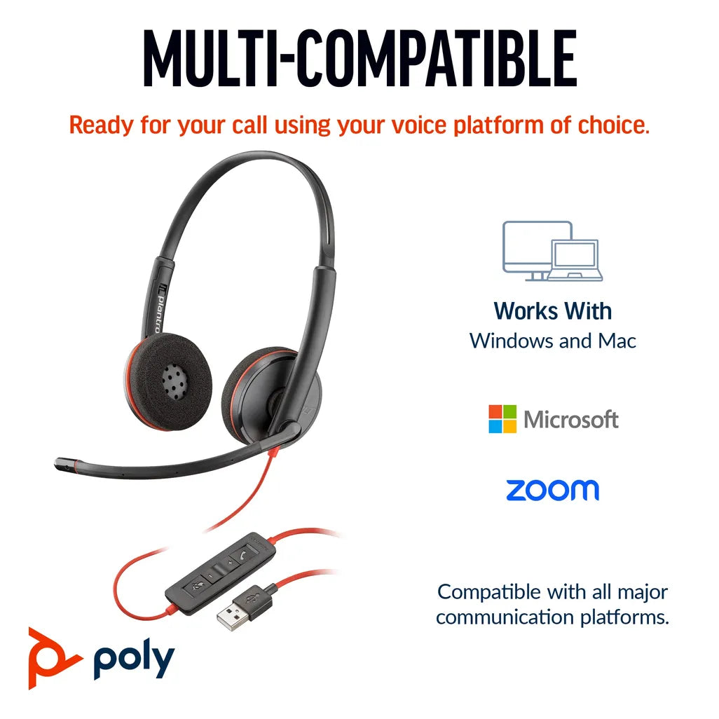 HP POLY BW 3220 STEREO USB-C HS +USB-C/A - TecAfrica Solutions