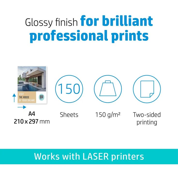 HP PRO LASER PAPER A4 150GSM 150SHT GLOSS
