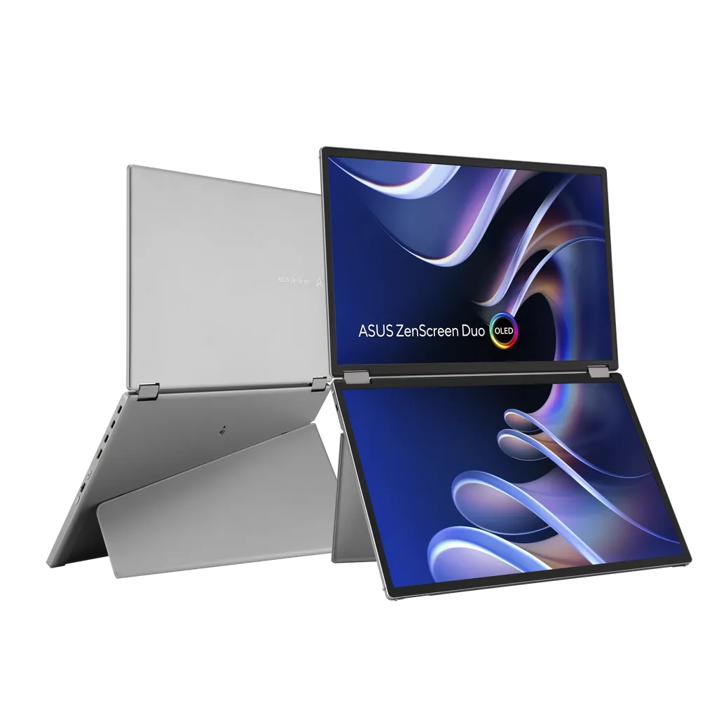 ASUS ZenScreen Duo OLED MQ149CD, 35.6 cm (14"), 1920 x 1200 pixels, WUXGA, OLED, 1 ms, Silver