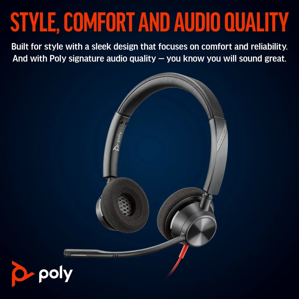 POLY BLACKWIRE 3320 USB-A+C HEADSET