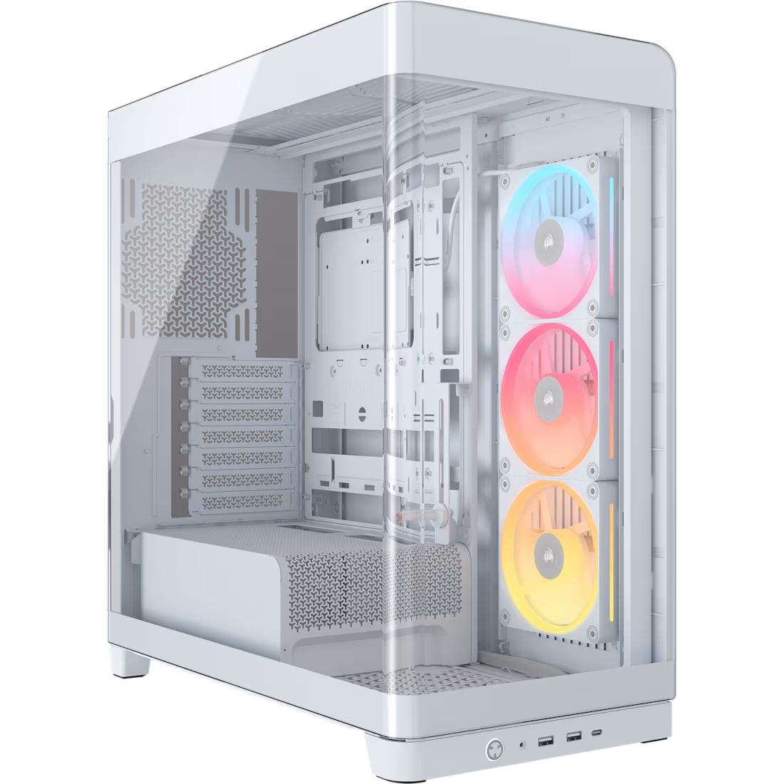 FRAME 4500X LX-R RGB iCUE LINK Panoramic Glass Mid-Tower PC Case - White